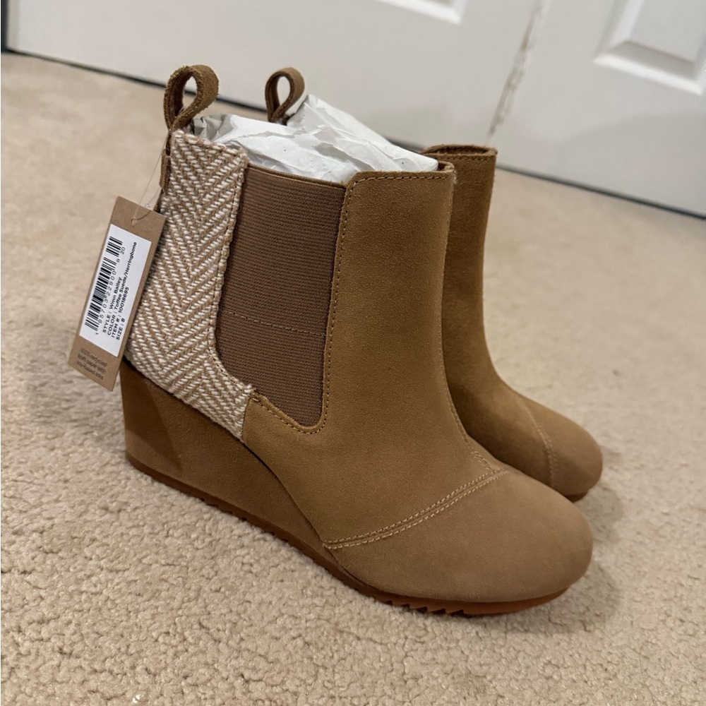 Toms Toffee Suede Herringbone Boots